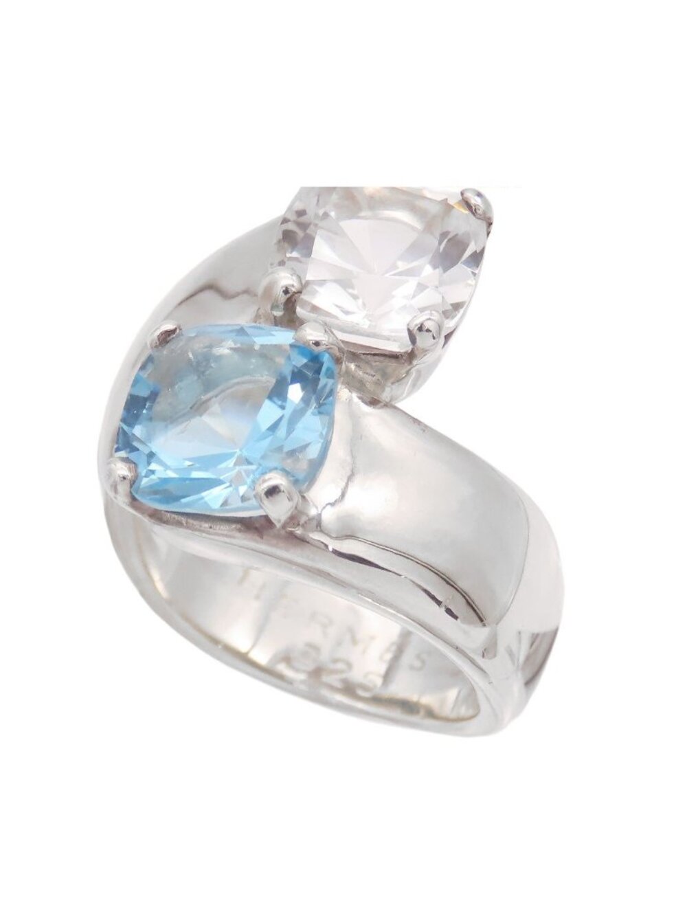 Hermes Color Stone Ring Silver